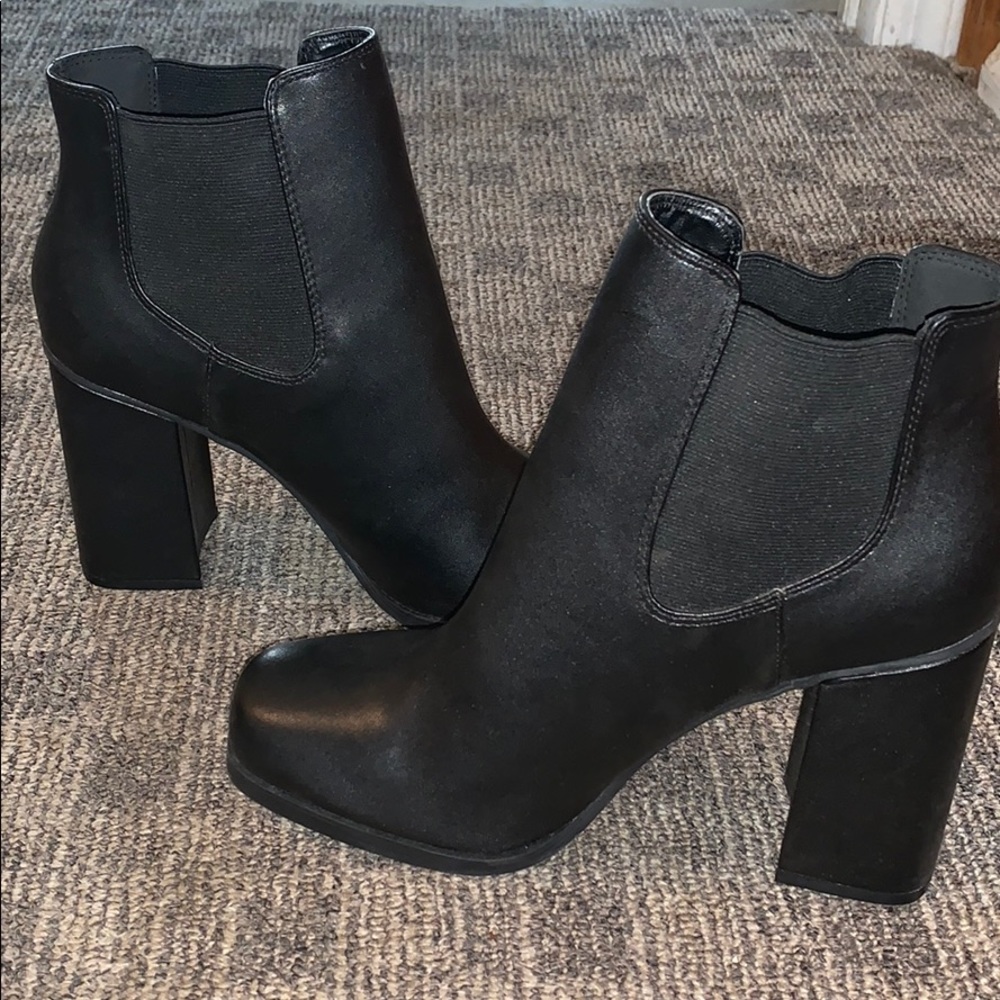 Flared Heel Chelsea Booties